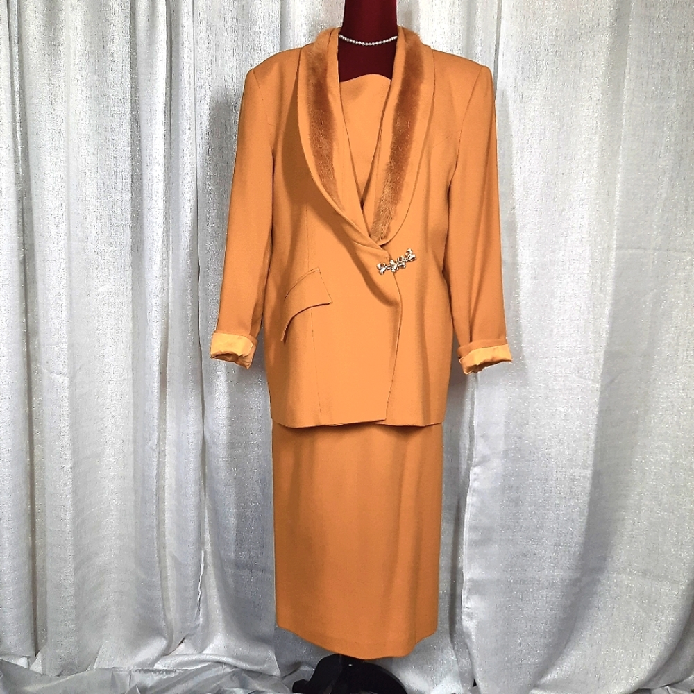 LILY & TAYLOR TWO PIECE PENCIL SKIRT SUIT SIZE 18